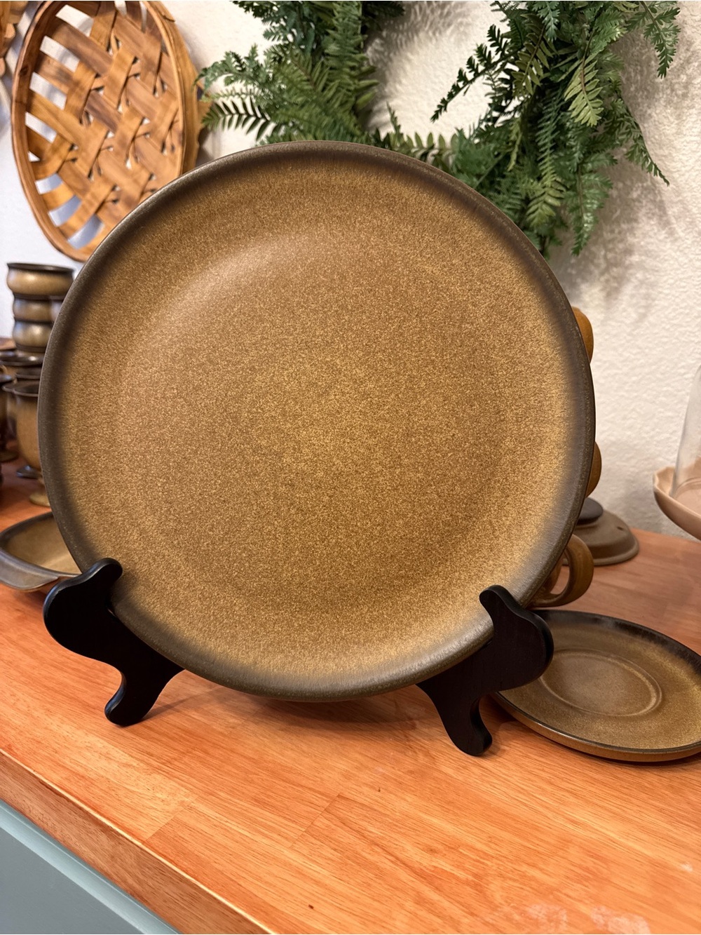 Vintage Denby Langley Romany Brown 12.25” Round Serving Platter